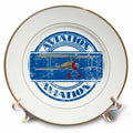 3dRose MacDonald Creative Studios – Aviation - Classic vintage aviation design for any aviator and pilot. - Plates