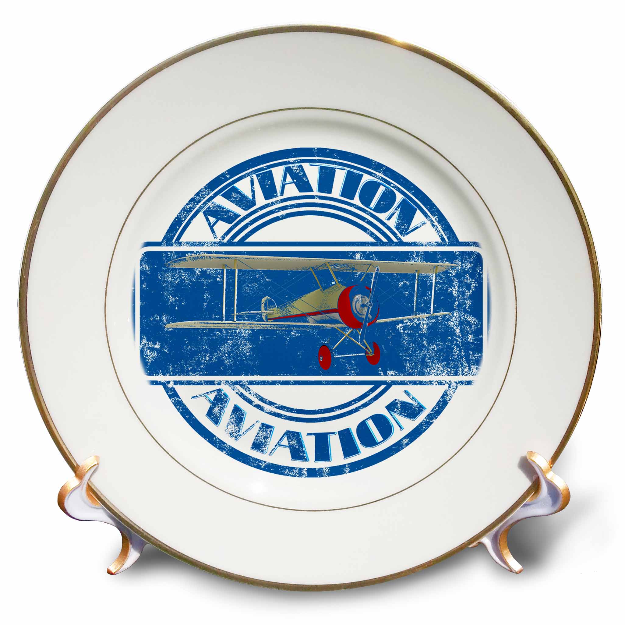 3dRose MacDonald Creative Studios – Aviation - Classic vintage aviation design for any aviator and pilot. - Plates