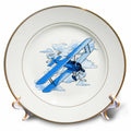 3dRose MacDonald Creative Studios – Aviation - Classic vintage biplane for any aviator and pilot. - Plates