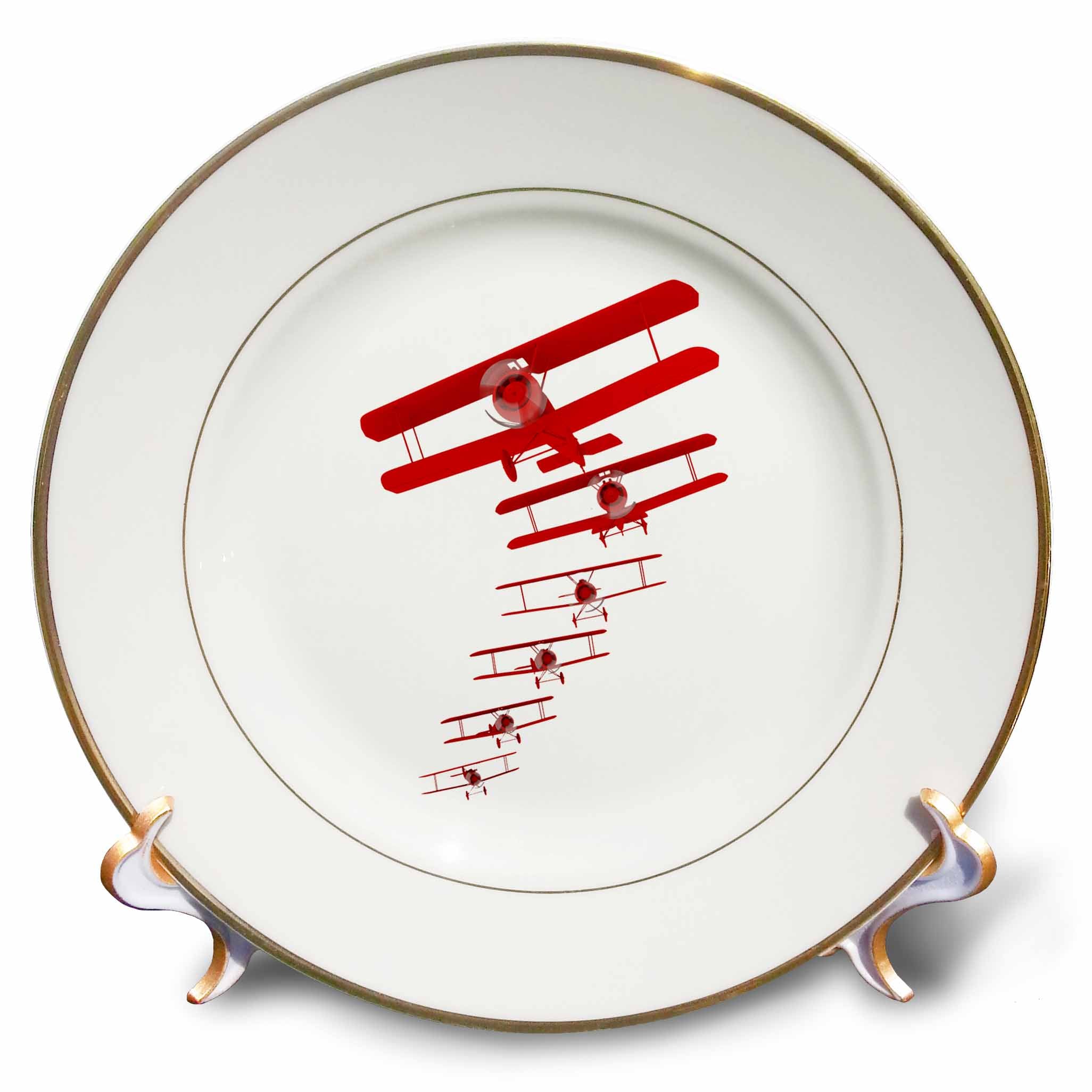 3dRose Macdonald Creative Studios – Aviation - Historical Aviation Design of biplanes Flying in Formation for Pilots. - Plates