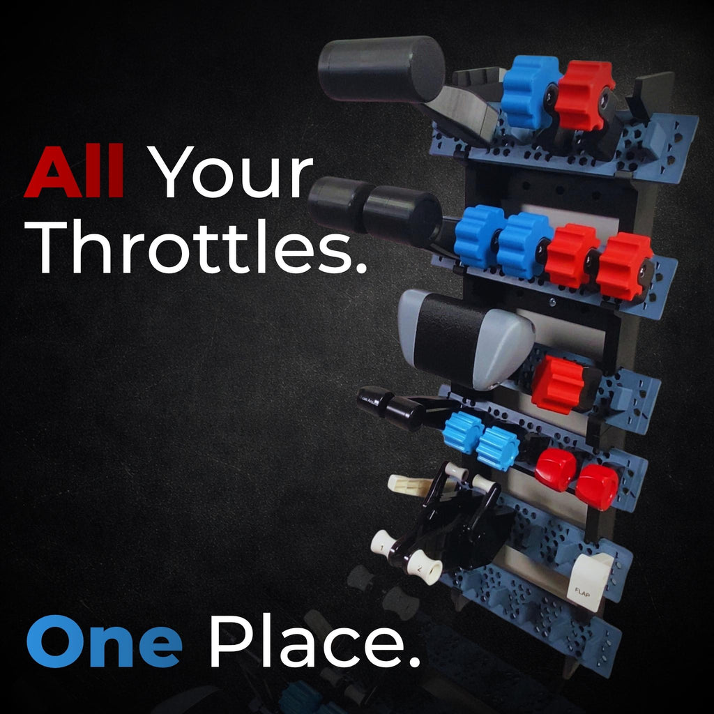 Honeycomb Modular Throttle Rack System Wall-Mounted or Desktop Lever Rack for MSFS & X-Plane