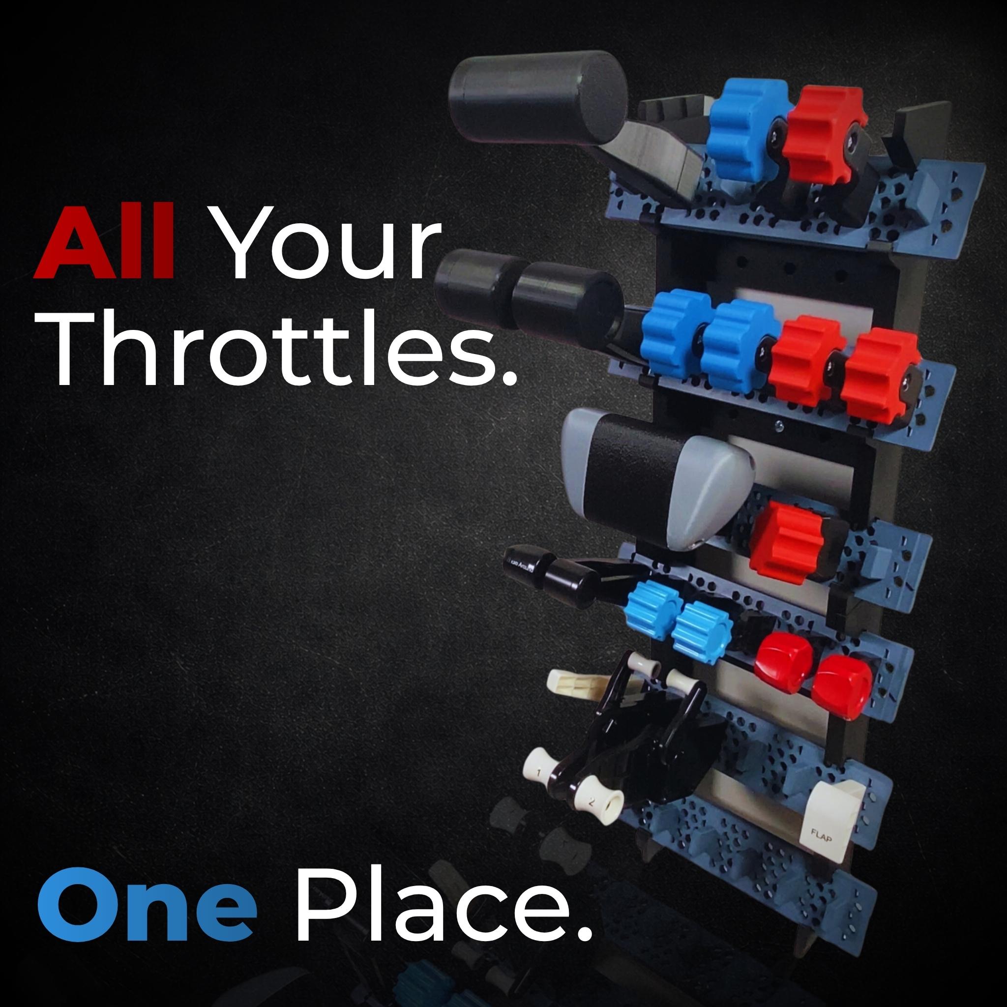 Honeycomb Modular Throttle Rack System Wall-Mounted or Desktop Lever Rack for MSFS & X-Plane