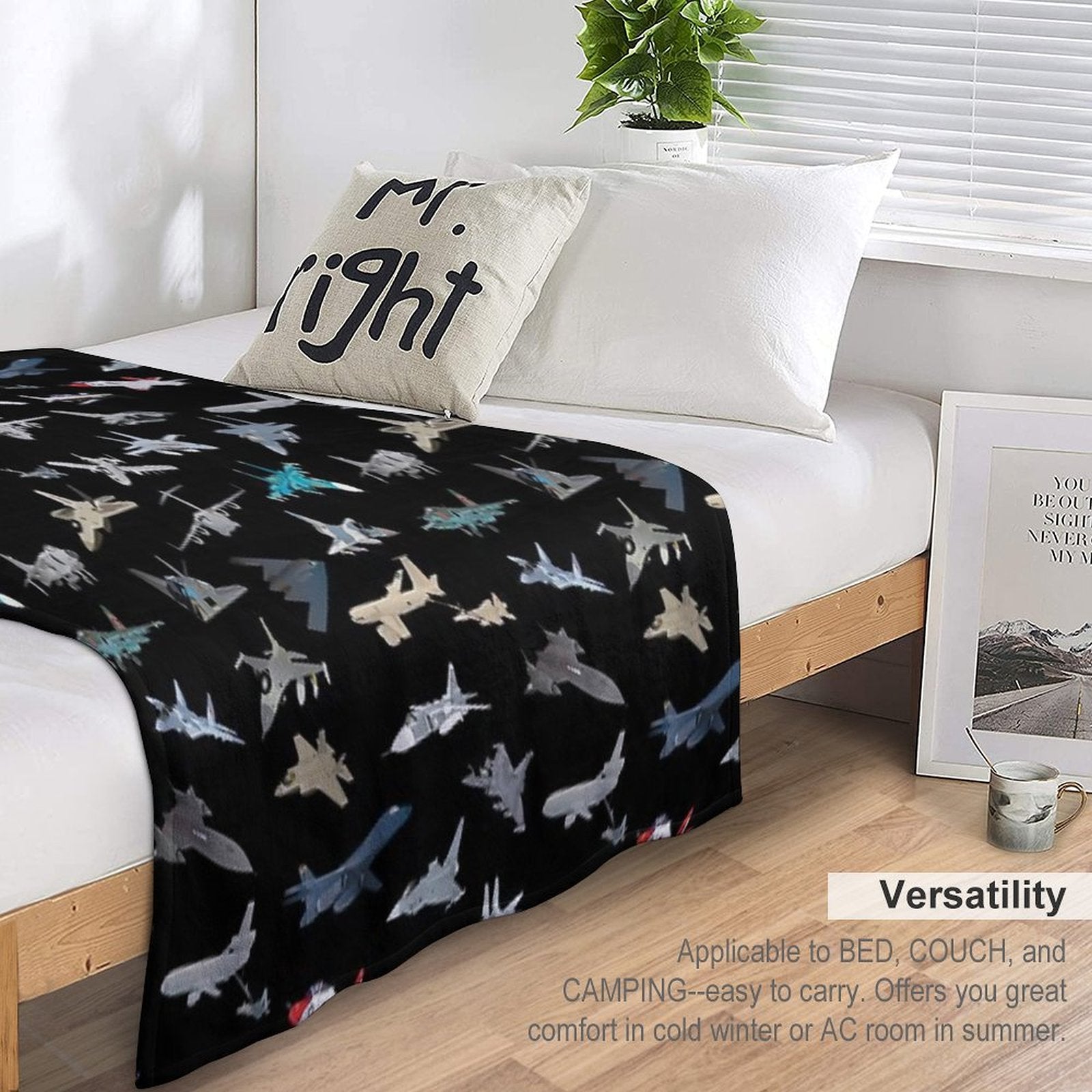 Modern Military Airplanes Throw Blanket