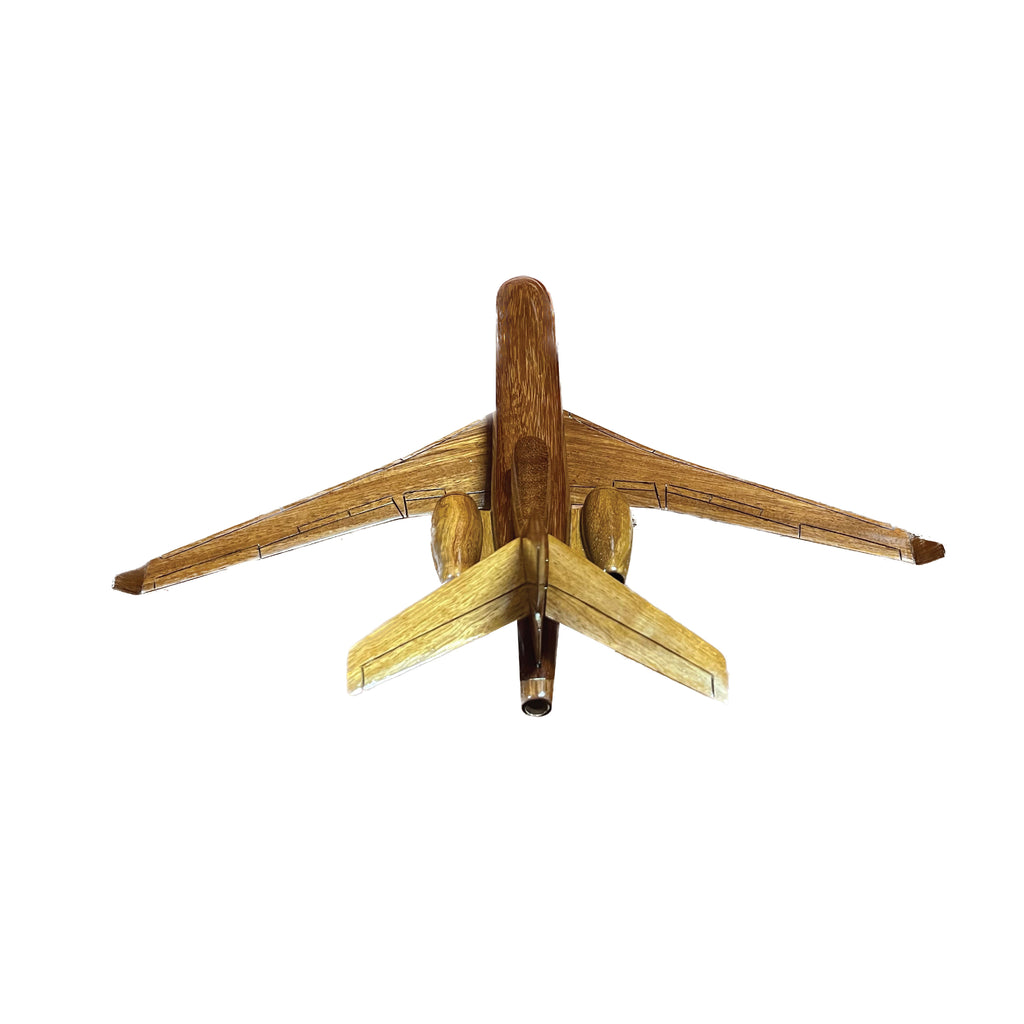 Falcon 7X Mahogany Wood Desktop Airplane Model