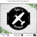 Airplane Sign, Personalized Pilot Name Sign, Custom Aviation Lover, Airplane Hangar Sign, Man Cave Sign, Airplane Sign, Personalized Plane